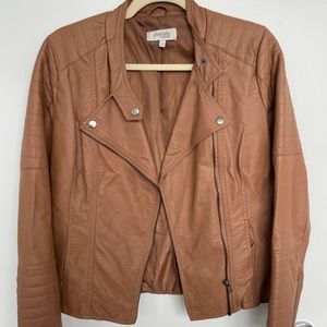 tan leather jacket